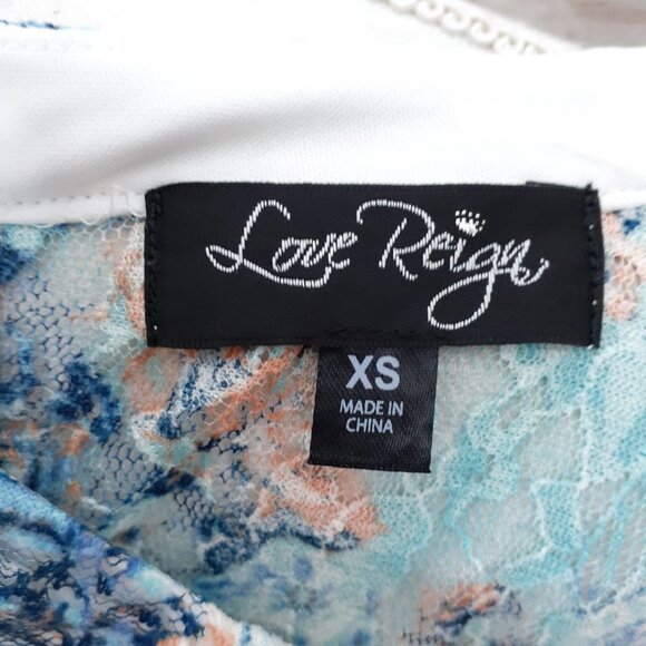 Love Reign Lace Sleeveless Dress XS Blue Floral 124A - Picture 4 of 6